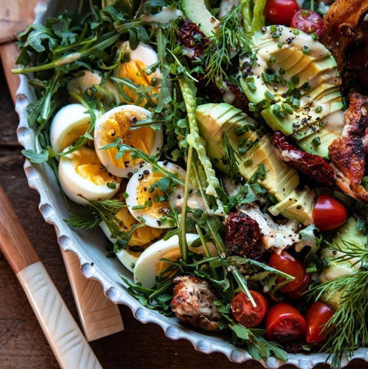 #9 COLD BOWL #  Sundried Tomato Chicken Cobb Salad with Tahini Ranch Dressing