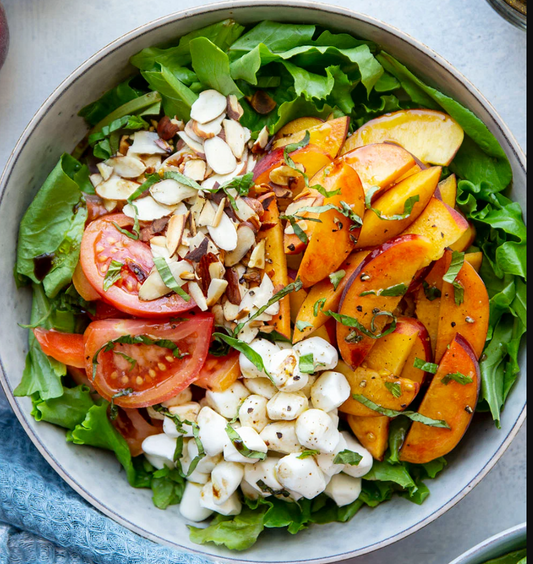 #8-1 COLD BOWL # Summer Peach Salad with Honey Balsamic