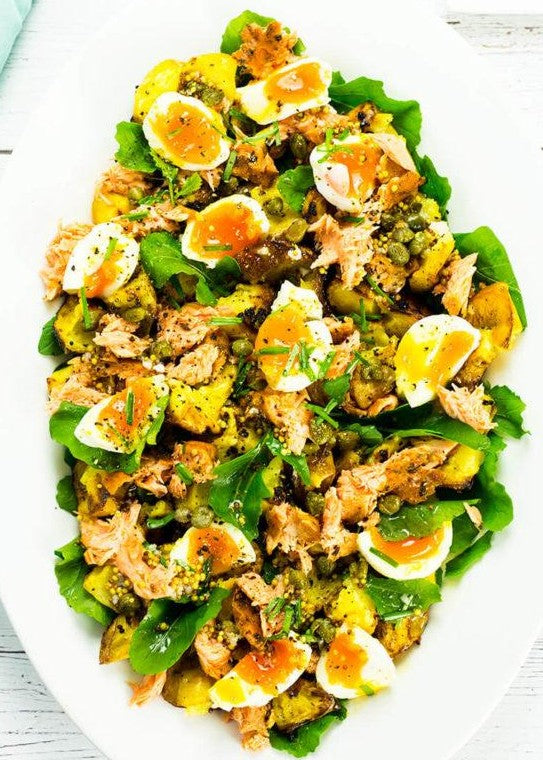 #9 SALMON SALAD WITH EGG & MUSTARD POTATOES